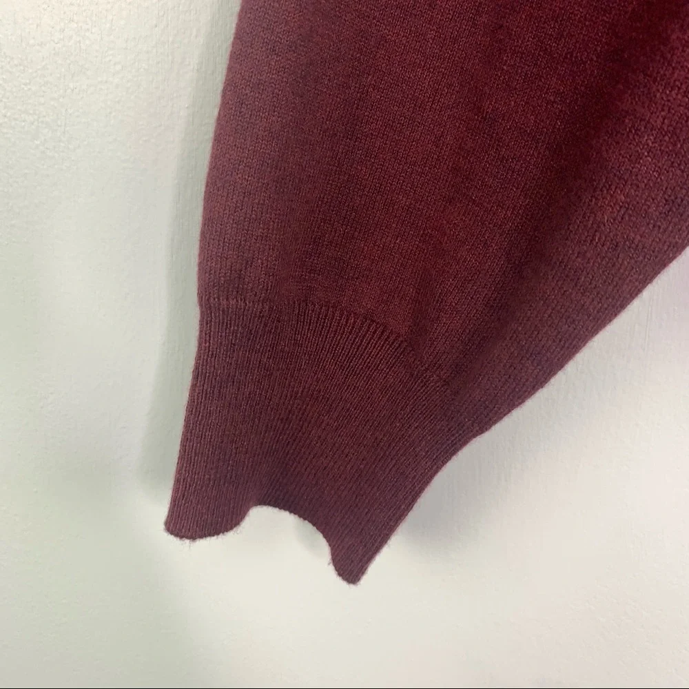 Orvis 1/4 zip maroon Sweater Cotton Silk size XL men’s pullover rib knit trim